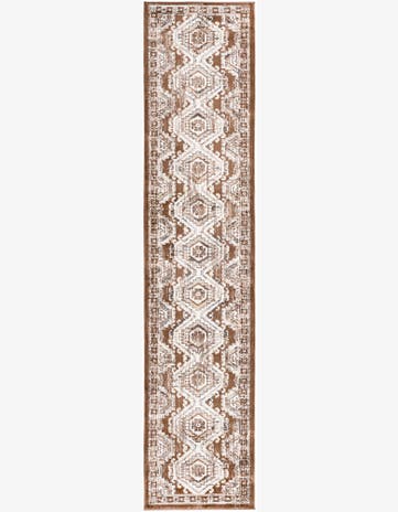 Harmon · Tribal medallion rug, brown and ivory