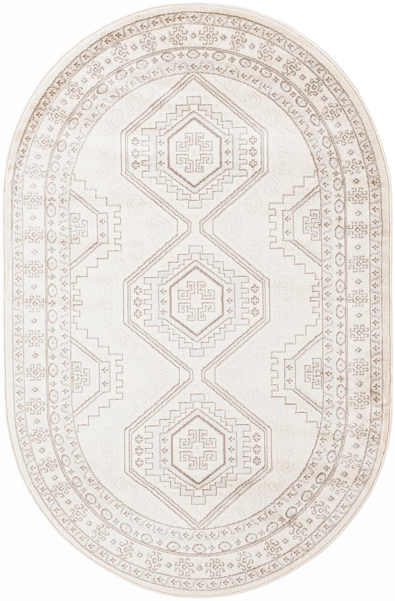 Harmon · Border rug, ivory