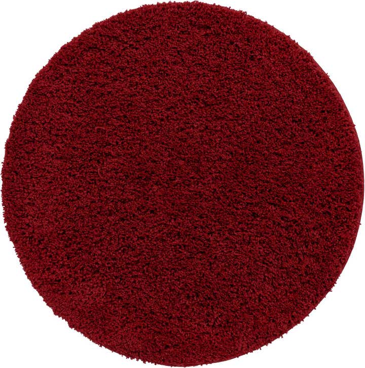7' x 7' Hartwell · Solid shag rug, cherry red
