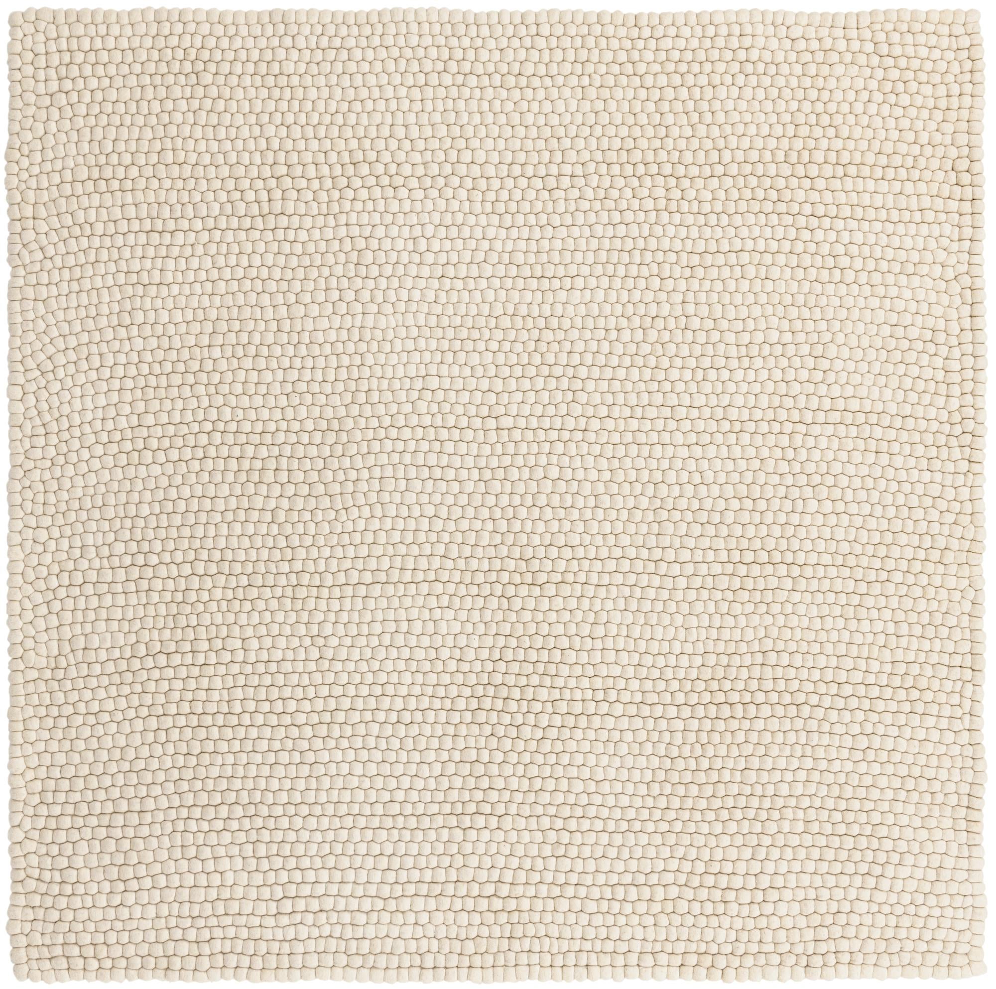 Hawthorne · Solid bobble Wool Rug, ivory