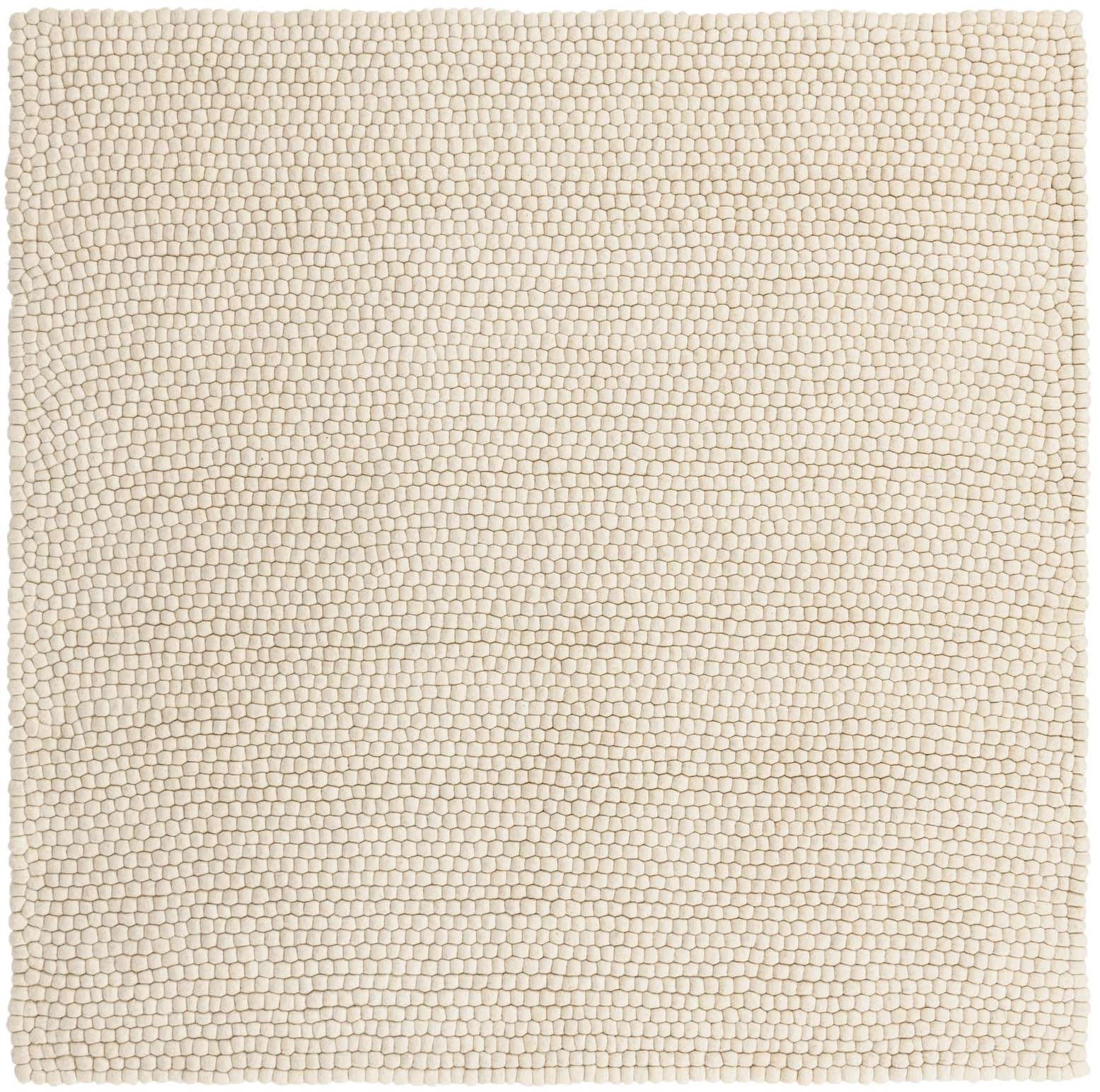 7' 10 x 7' 10 Hawthorne · Solid bobble Wool Rug, ivory