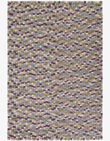 6' 1 x 9' Hawthorne · Pebbled Wool Rug, purple and pink
