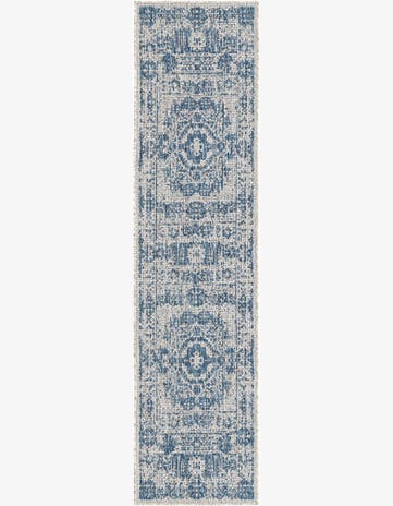 2' x 8' Hayden · Border Outdoor Rug, blue