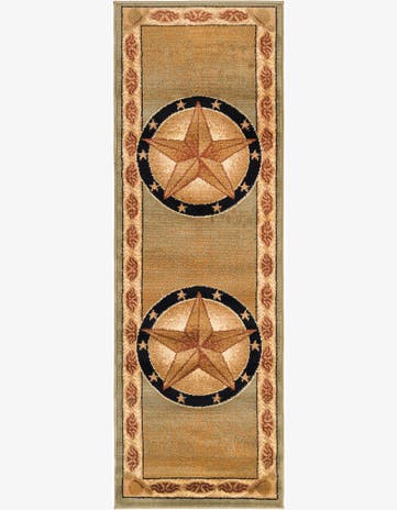 2' x 6' Heather · Border rug, green