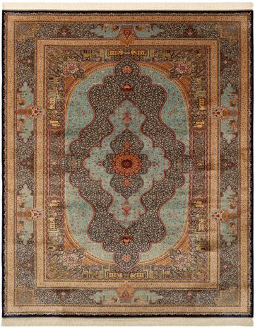6' 4 x 9' 11 Ghom Design Rug