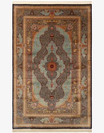 6' 4 x 9' 11 Ghom Design Rug