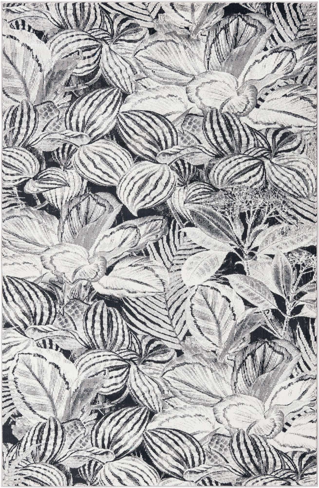 4' x 6' Herrick · Floral / botanical rug, charcoal