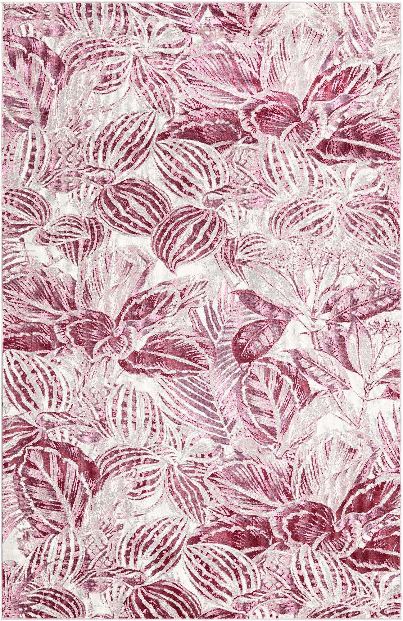 5' 3 x 7' 10 Herrick · Floral / botanical rug, fuschia