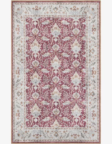 Hobson · Border Washable Rug, burgundy red