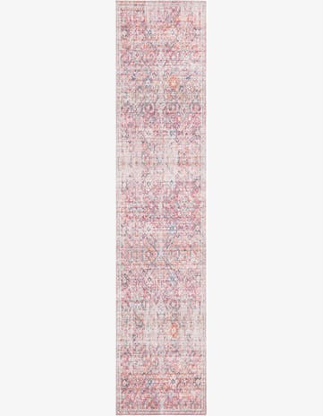 Hollow · Distressed medallion Washable Rug, pink and ivory
