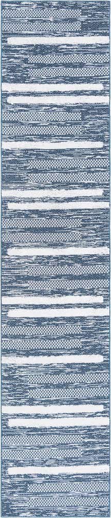 2' 7 x 12' Hornsby · Abstract rug, navy blue