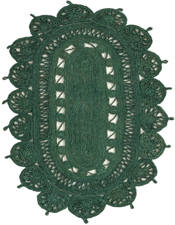 Detail image of 3' 1 x 5' 1  Hand Braided Jute Oval Rug