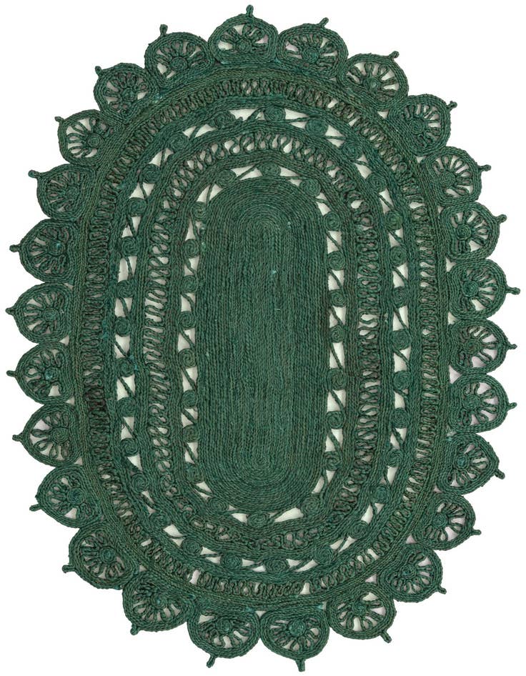 Detail image of 4' 1 x 6' 1  Hand Braided Jute Oval Rug