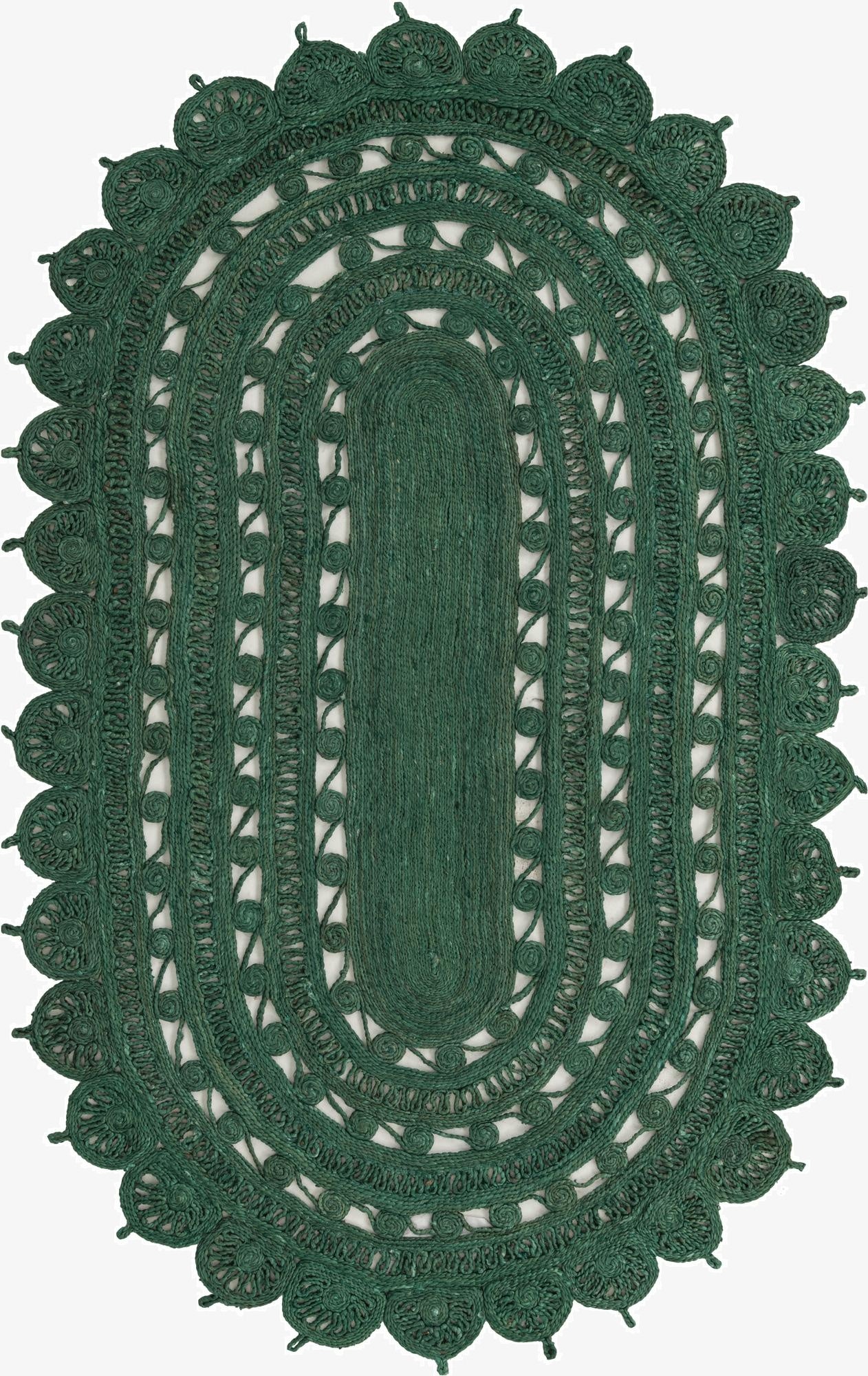 Primary image 5' 1 x 8'  Hand Braided Jute Oval Rug