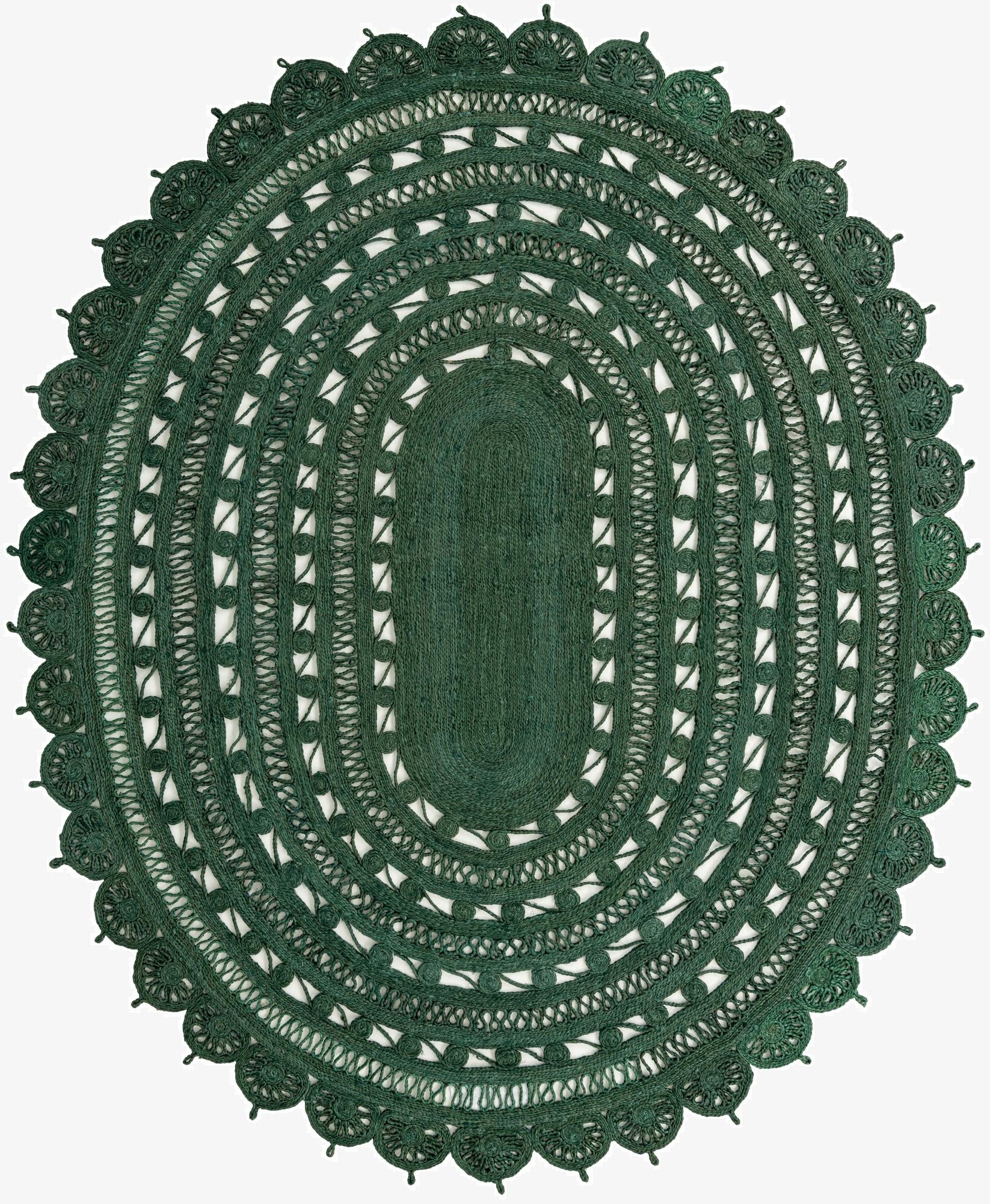 7' 10 x 10'  Hand Braided Jute Oval Rug
