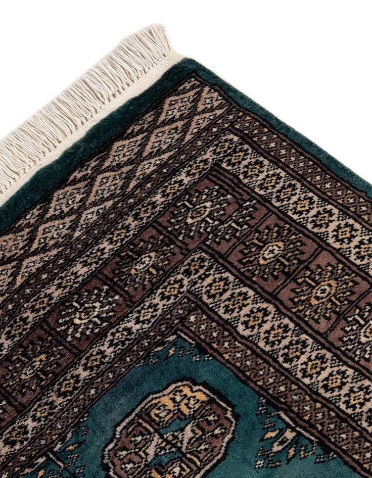 Detail image of 4' 2 x 6' 1  Hand Knotted Bokhara Oriental Wool Rug