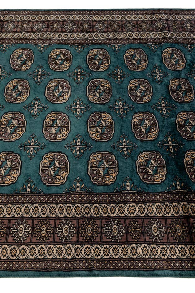 Detail image of 4' 2 x 6' 1 Hand Knotted Bokhara Oriental Wool Rug