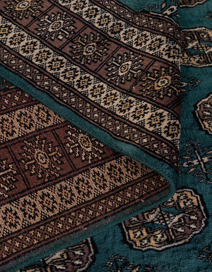 Detail image of 4' 2 x 6' 1  Hand Knotted Bokhara Oriental Wool Rug