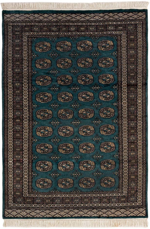 Detail image of 4' 2 x 6' 1 Hand Knotted Bokhara Oriental Wool Rug
