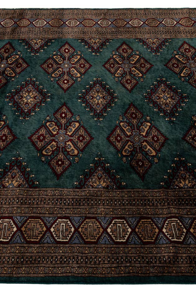 Detail image of 6' 3 x 9' 8 Hand Knotted Bokhara Oriental Wool Rug