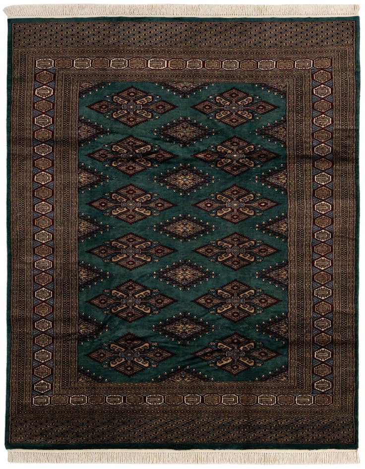 Detail image of 6' 3 x 9' 8 Hand Knotted Bokhara Oriental Wool Rug