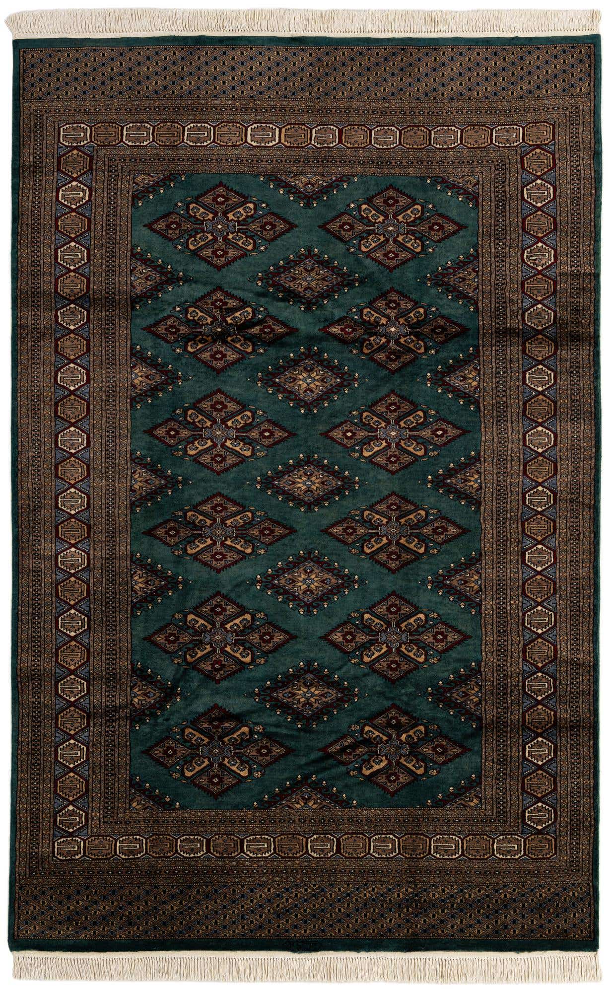 6' 3 x 9' 8 Hand Knotted Bokhara Oriental Wool Rug