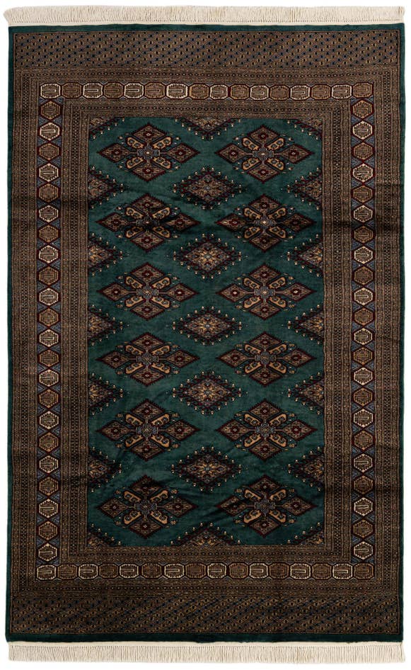 Detail image of 6' 3 x 9' 8 Hand Knotted Bokhara Oriental Wool Rug