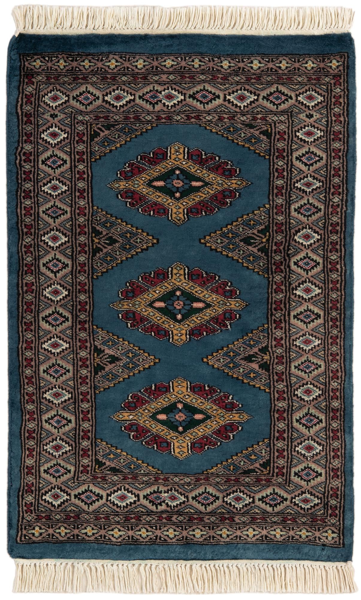 60cm x 90cm Hand Knotted Bokhara Oriental Wool Rug