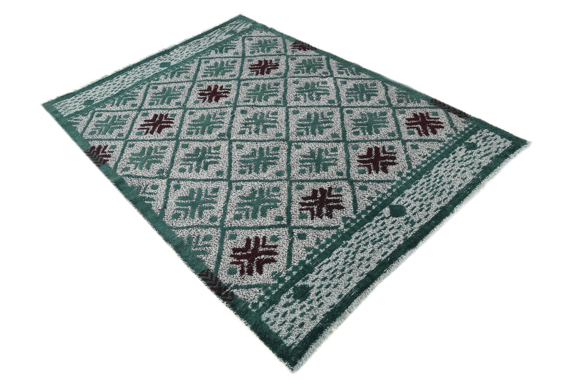 4' 11 x 7' Hand Knotted Darya Wool Rug