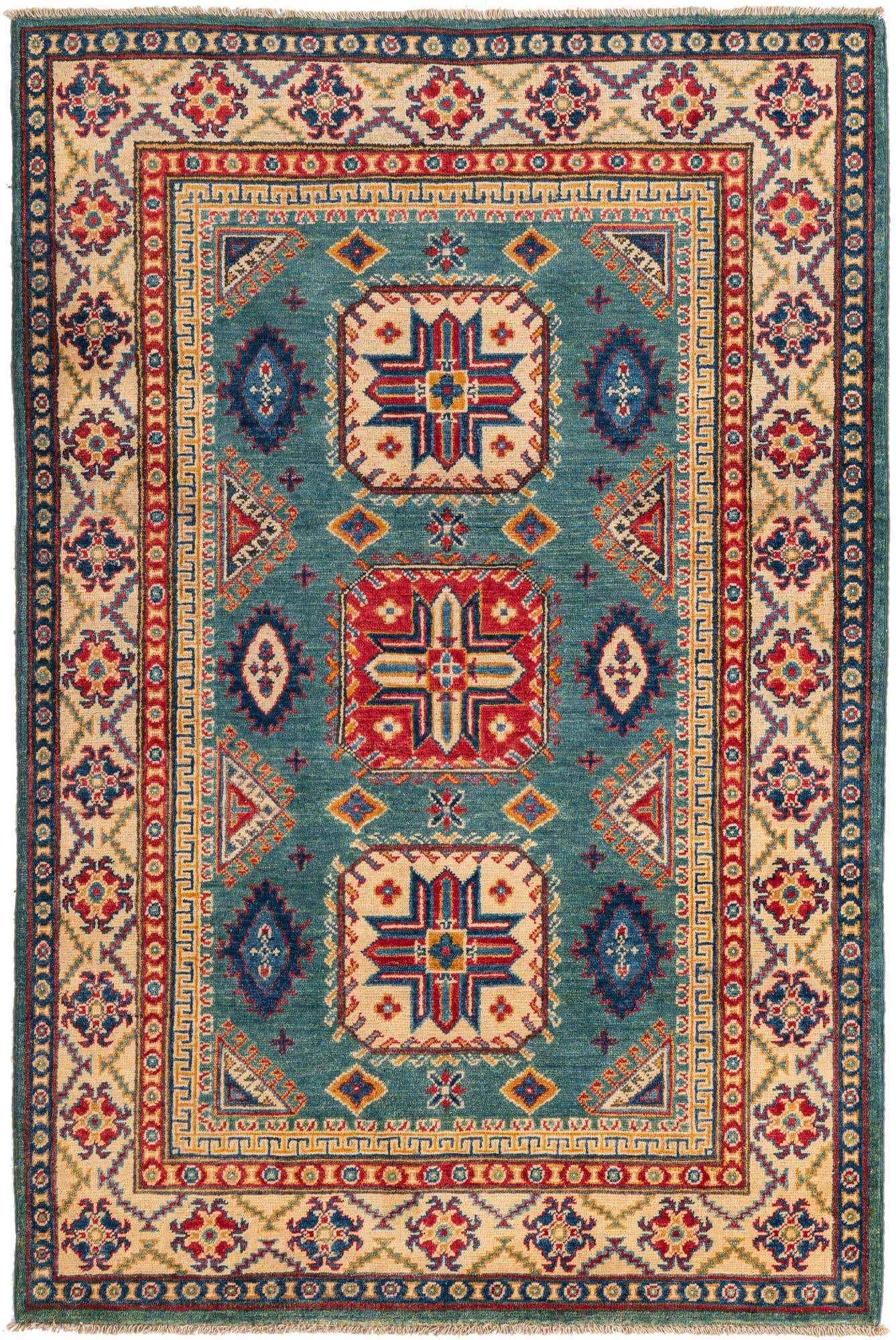 4' x 6' 1 Hand Knotted Kazak Rug