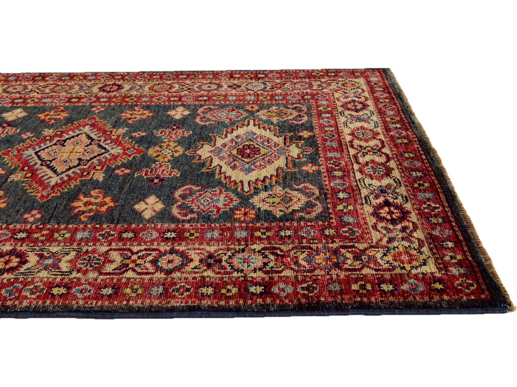 2' 11 x 4' 2 Hand Knotted Kazak Rug