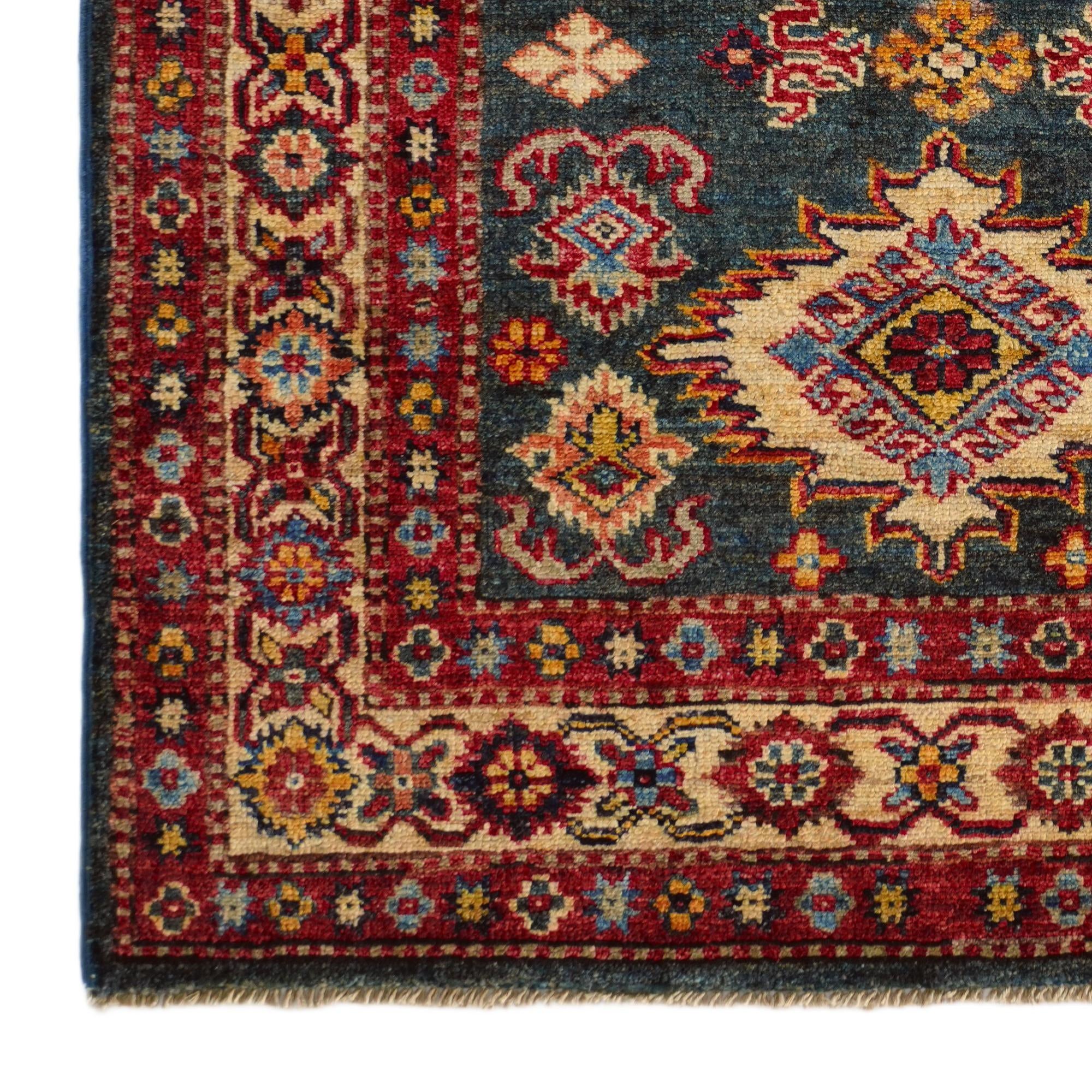 2' 11 x 4' 2 Hand Knotted Kazak Rug