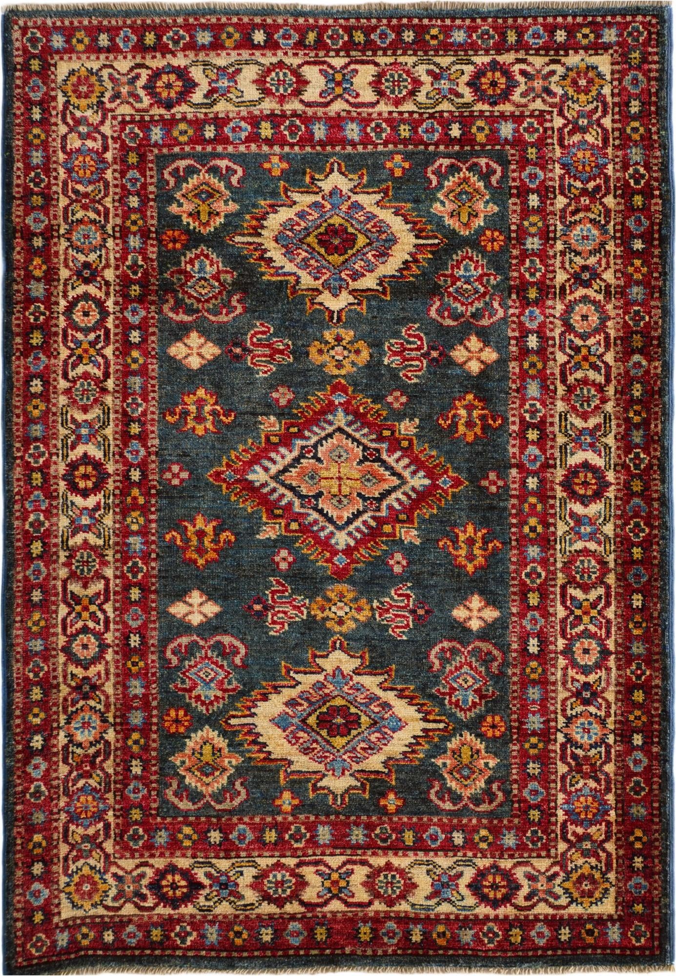 2' 11 x 4' 2 Hand Knotted Kazak Rug