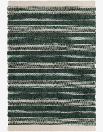 Hunter Green Hand Woven Lariat Rug