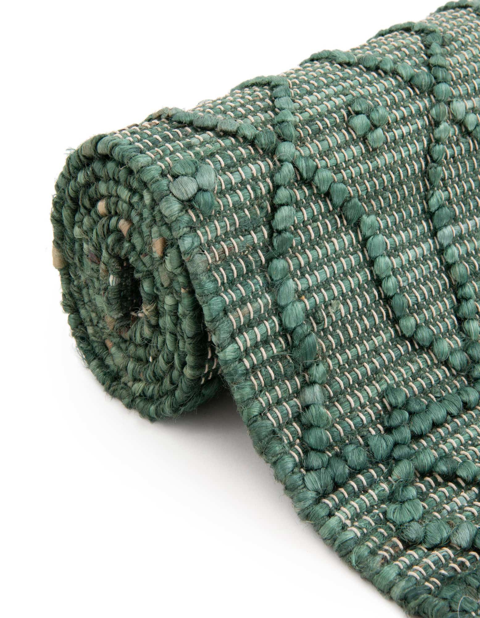Custom Hunter Green Hand Woven Larsa Jute Rug