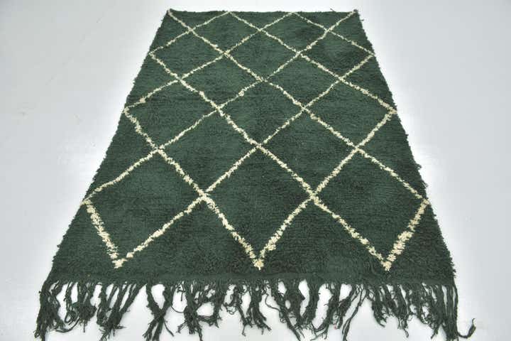 4' 10 x 7' 8 Hand Knotted Moroccan Wool Rug
