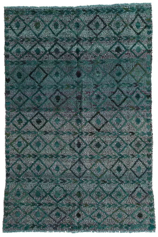4' 3 x 6' 7 Hand Knotted Moroccan Wool Rug