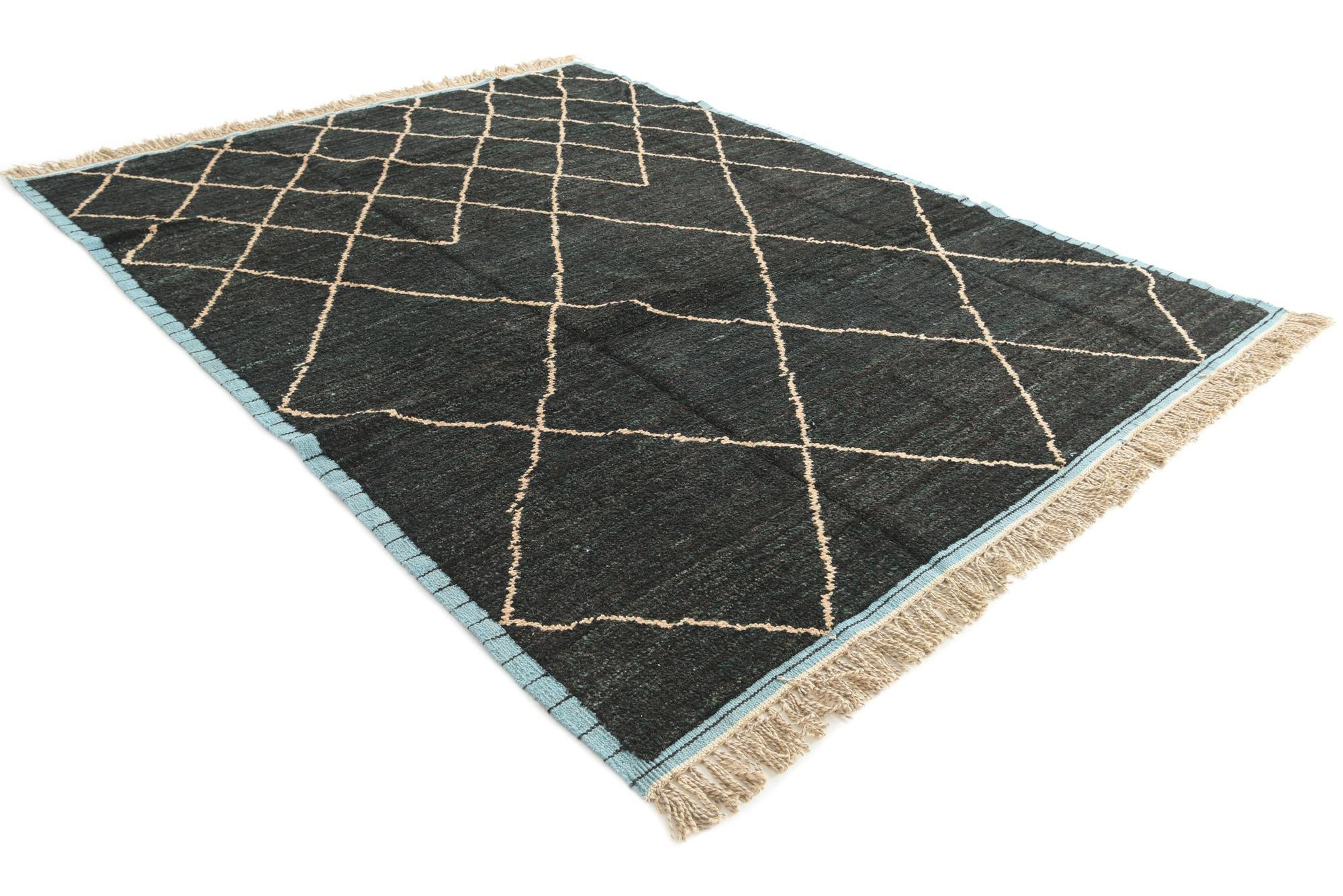 7' 8 x 10' 2 Hand Knotted Moroccan Wool Rug
