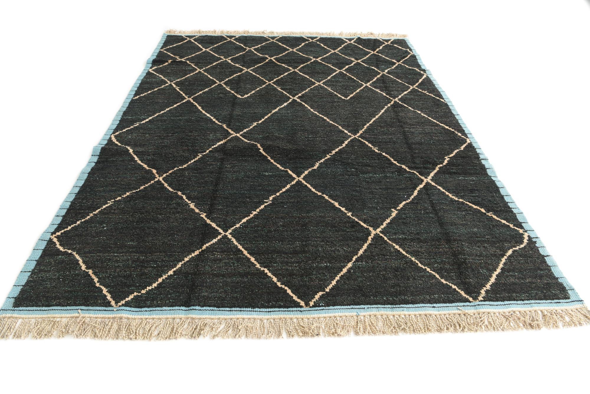 7' 8 x 10' 2 Hand Knotted Moroccan Wool Rug