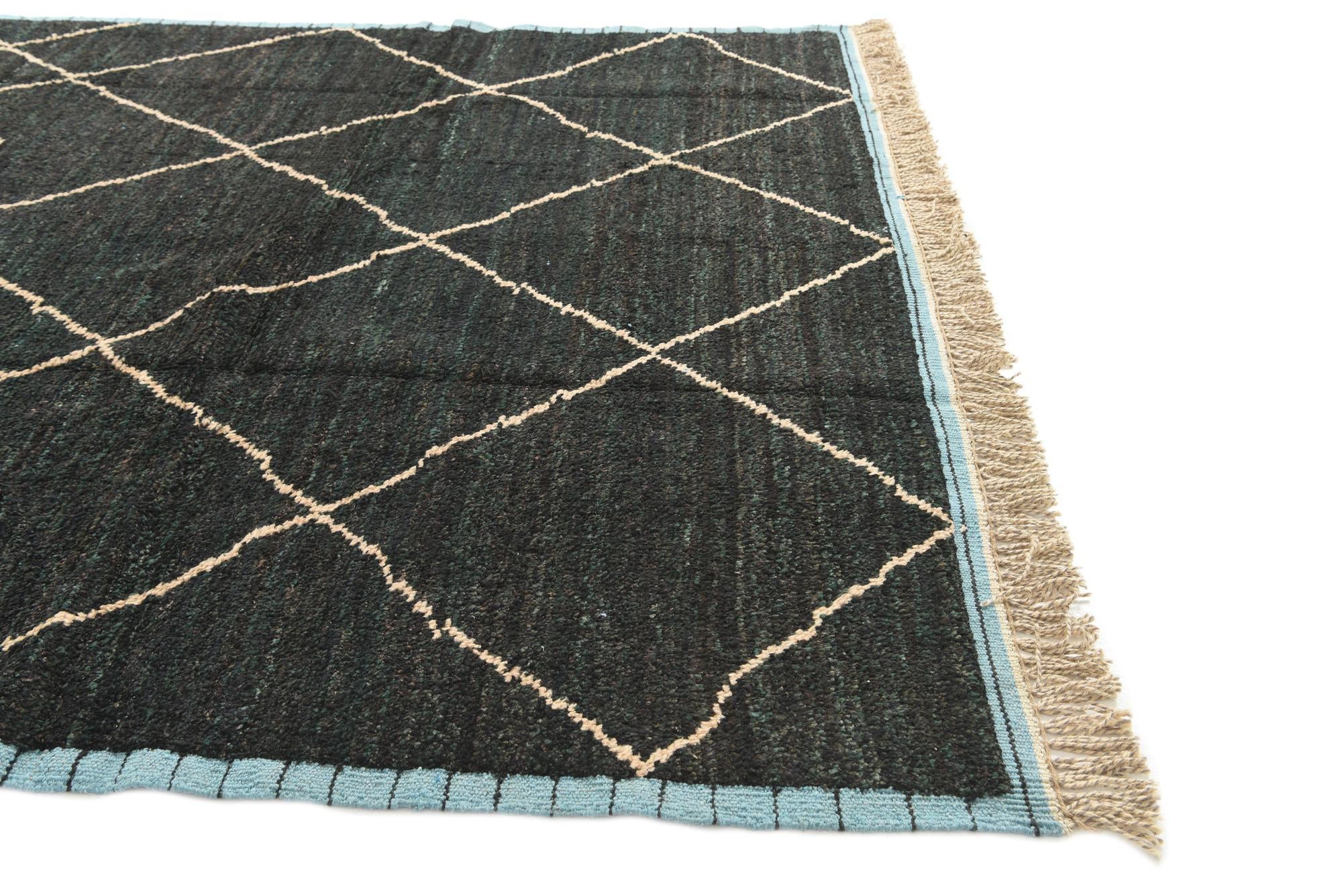 7' 8 x 10' 2 Hand Knotted Moroccan Wool Rug