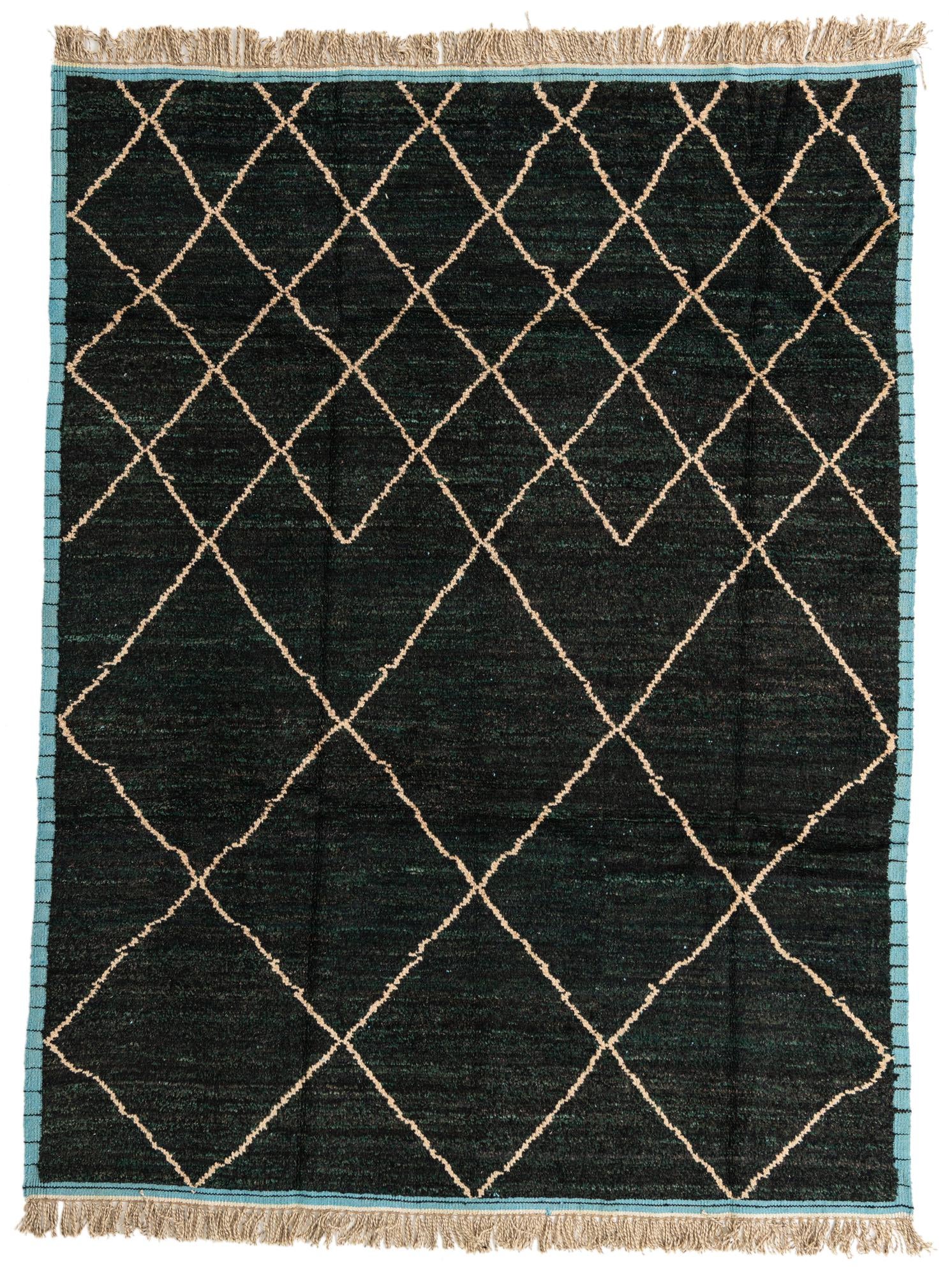 7' 8 x 10' 2 Hand Knotted Moroccan Wool Rug