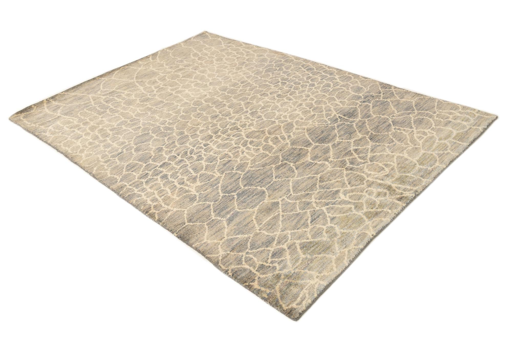5' 6 x 8' Hand Knotted Moroccan Wool Rug