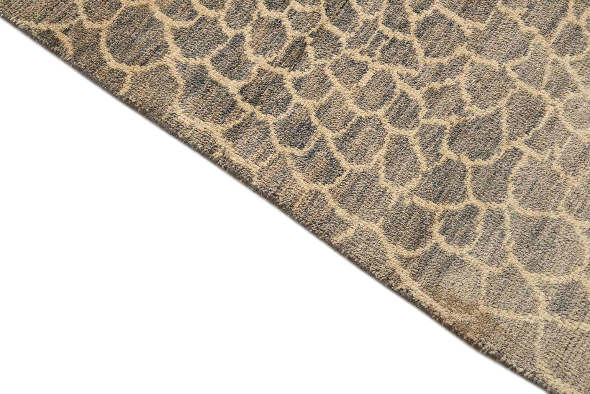 5' 6 x 8' Hand Knotted Moroccan Wool Rug