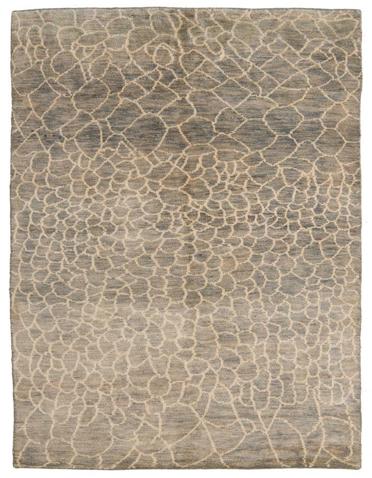 Detail image of 5' 6 x 8' Hand Knotted Moroccan Wool Rug
