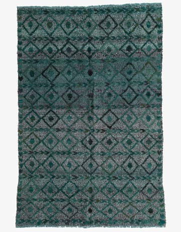 4' 3 x 6' 7 Hand Knotted Moroccan Wool Rug