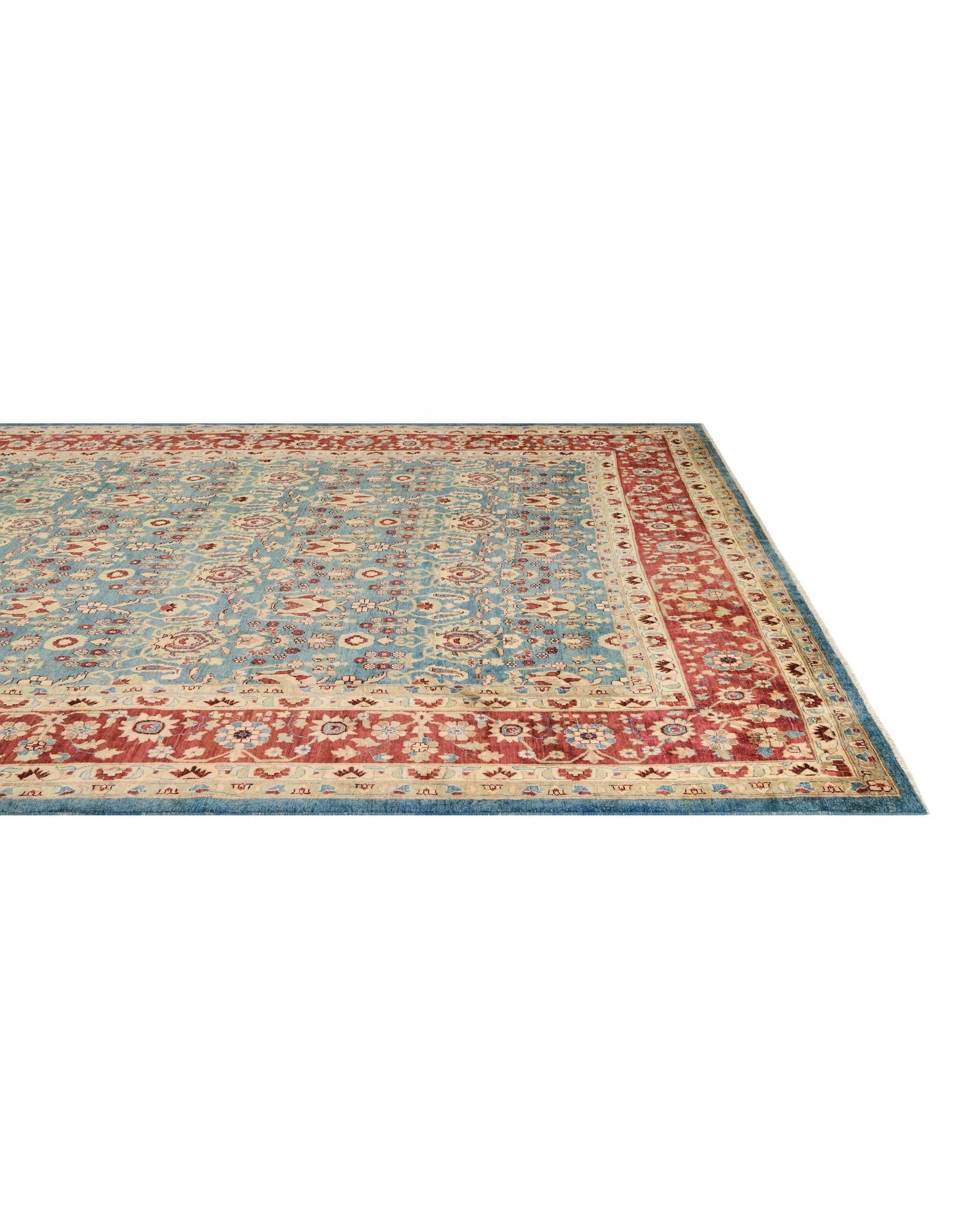 12' 3 x 17' Hand Knotted Peshawar Ziegler Rug