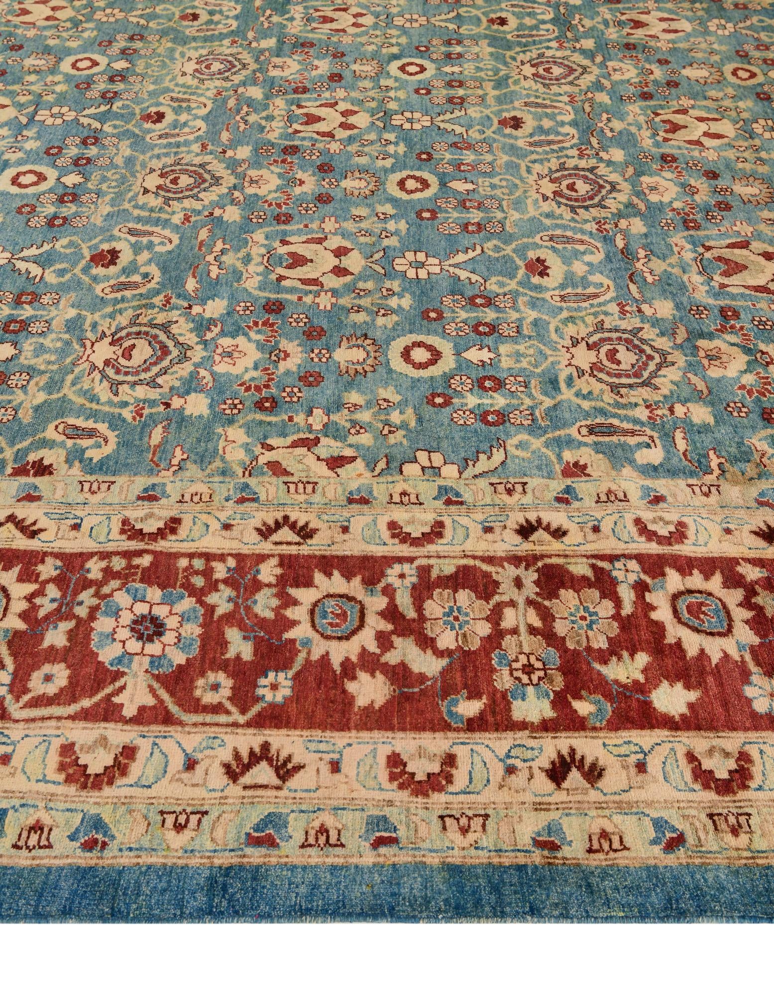 12' 3 x 17' Hand Knotted Peshawar Ziegler Rug