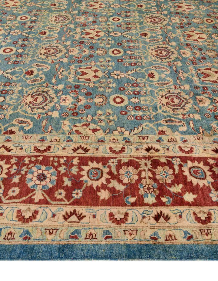 12' 3 x 17' Hand Knotted Peshawar Ziegler Rug