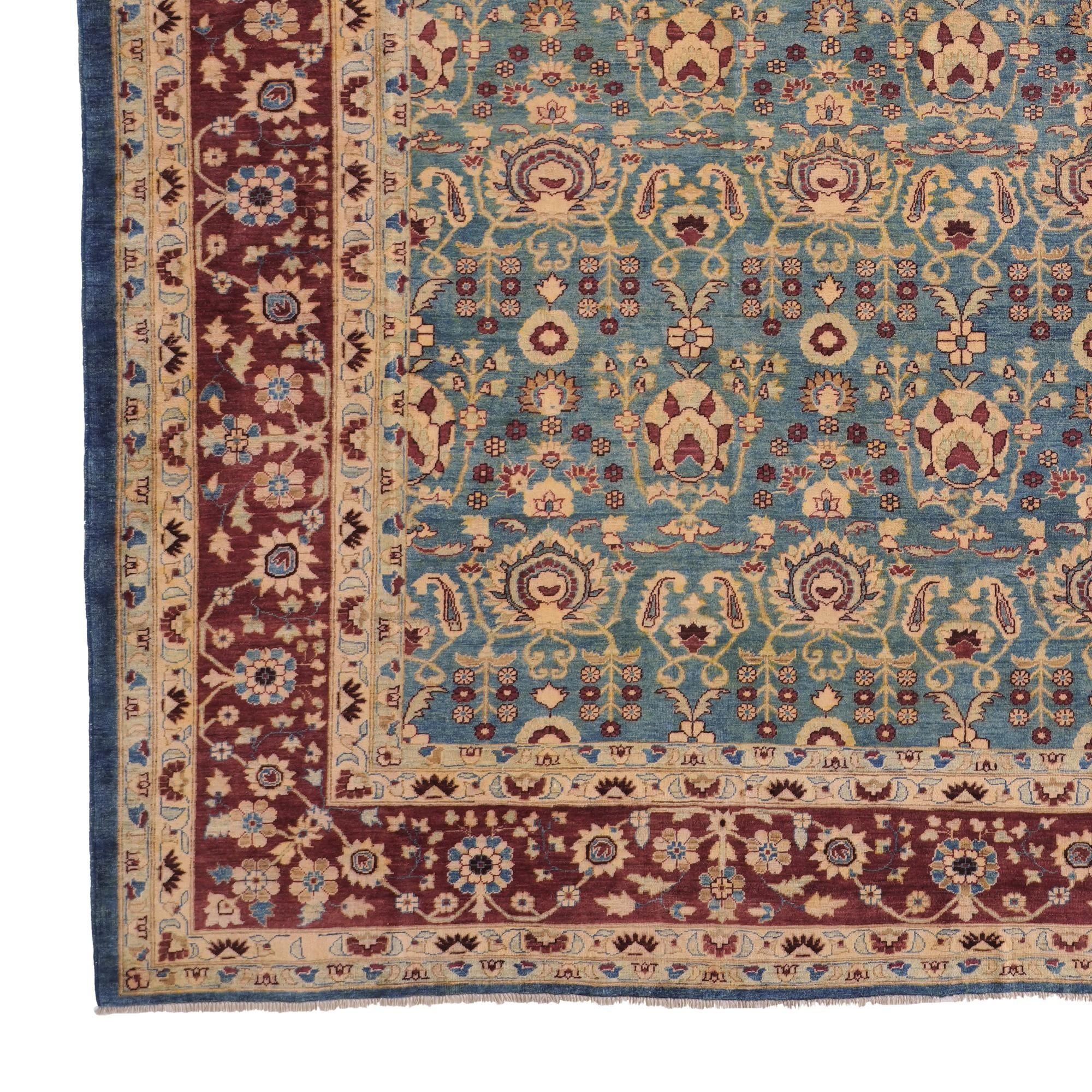 12' 3 x 17' Hand Knotted Peshawar Ziegler Rug