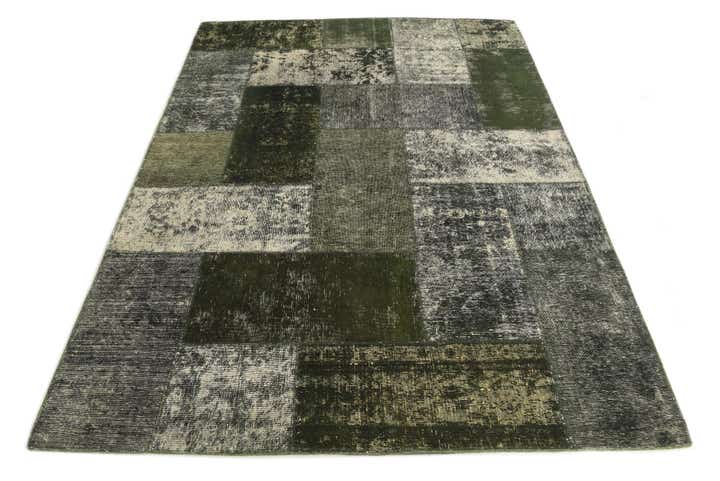 5' 8 x 8' Hand Knotted Ultra Vintage Persian Wool Rug